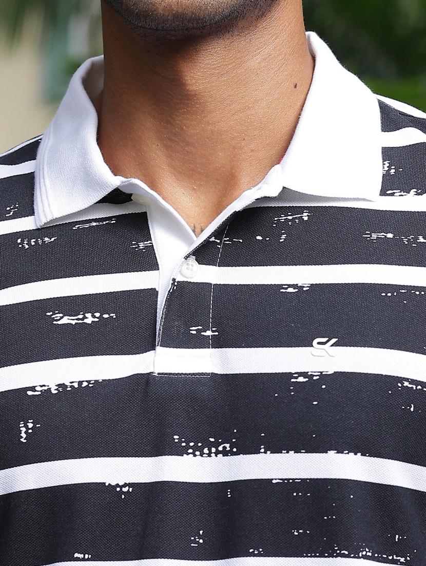 men striped short sleeves polo t-shirt - 21563327 - Standard Image - 4