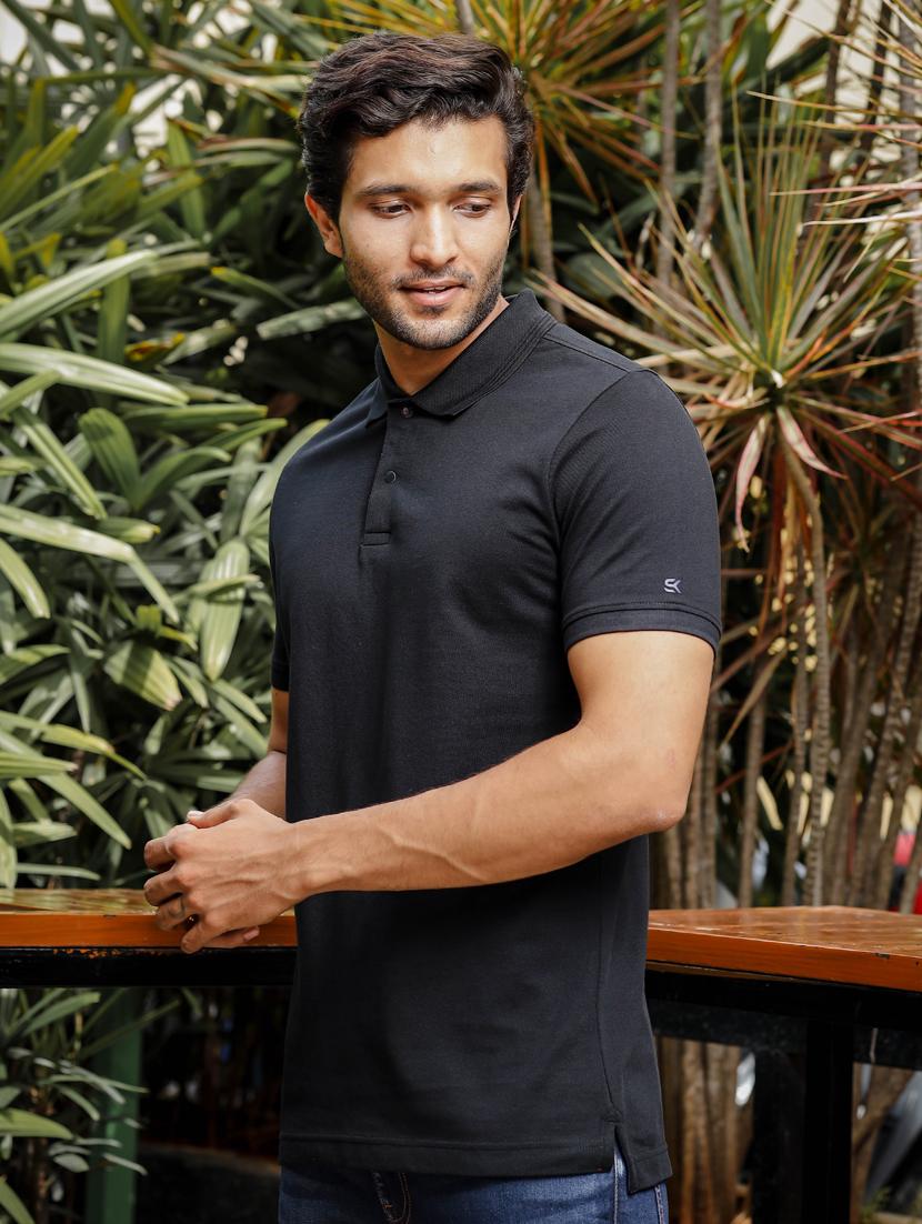 men solid short sleeves polo t-shirt - 21563329 - Standard Image - 1