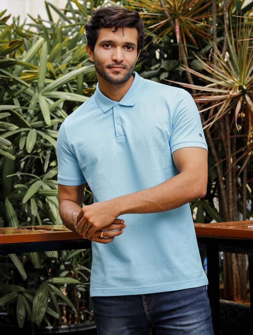 men solid short sleeves polo t-shirt - 21563331 - Standard Image - 1
