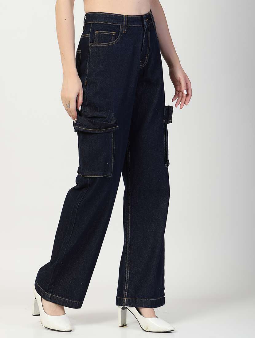 women solid regular fit cargo - 21563484 -  Standard Image - 1