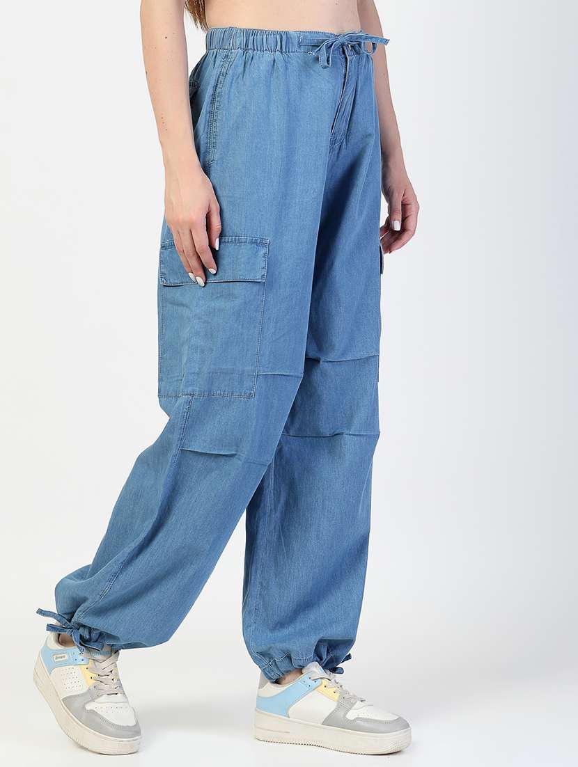 women solid regular fit cargo - 21563486 - Standard Image - 1