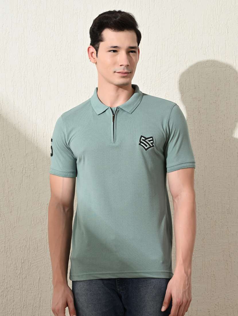 men short sleeves plain polo t-shirt
