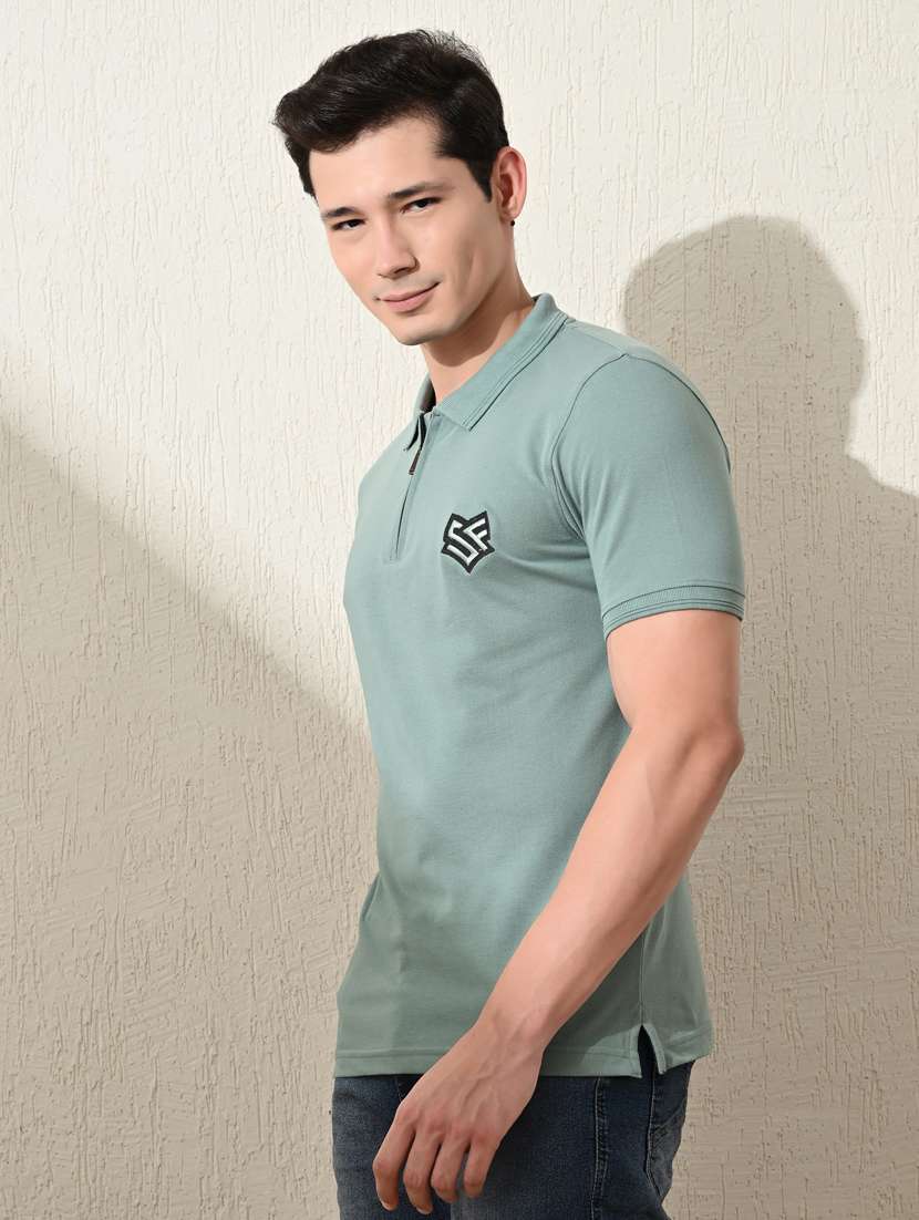 Men Short Sleeves Plain Polo T-shirt - 21563492 -  Standard Image - 1
