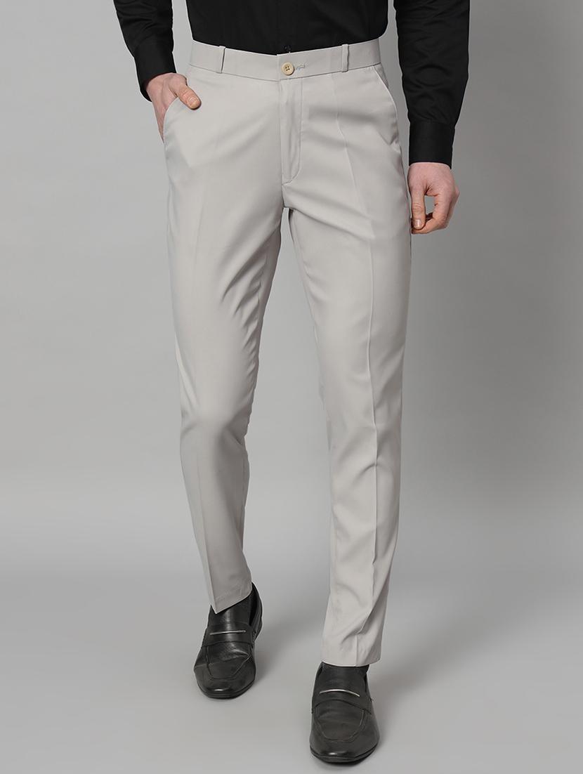 men solid flat front slim fit formal trouser - 21563546 - Zoom Image - 0