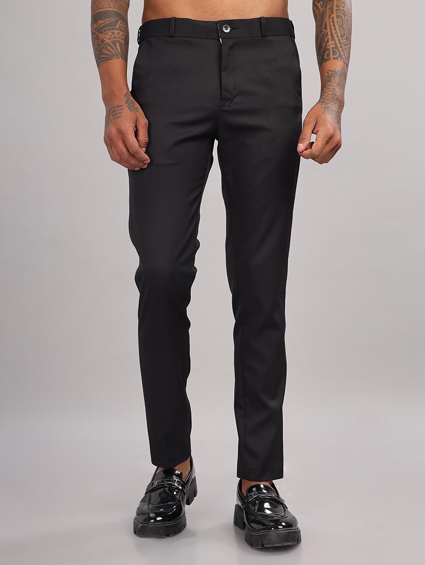 men solid flat front slim fit trouser - 21563555 - Zoom Image - 0