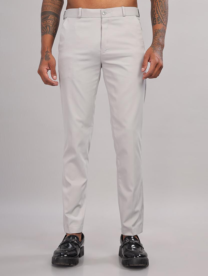 men solid flat front slim fit trouser - 21563556 - Zoom Image - 0
