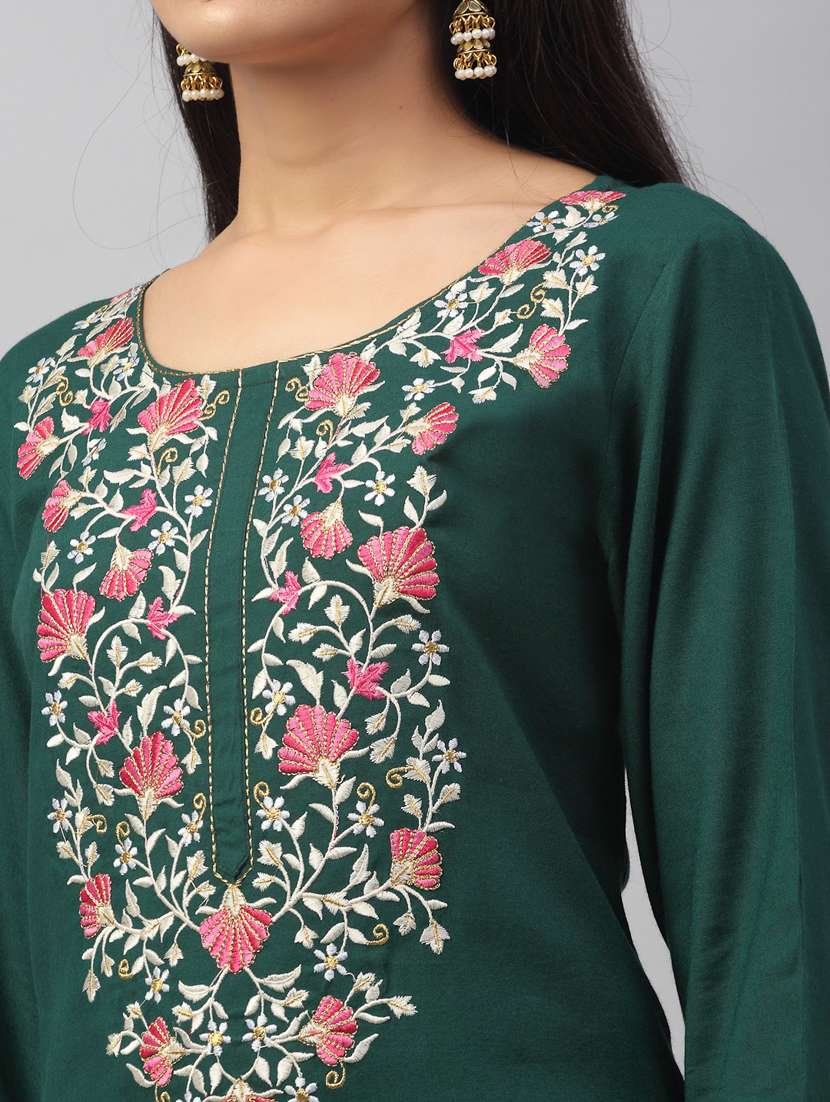 women embroidered kurta pant set - 21564073 - Standard Image - 4