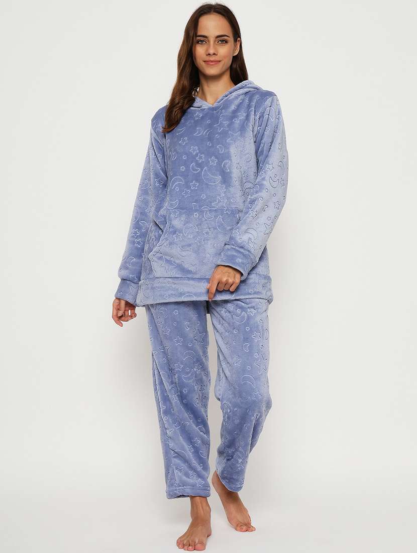 women long sleeve solid nightwear set