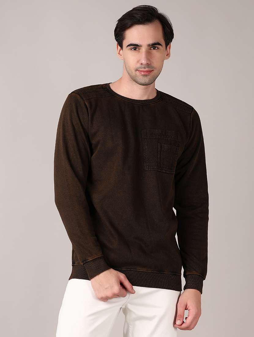 men solid long sleeve regular fit sweatshirt - 21564098 -  Standard Image - 1