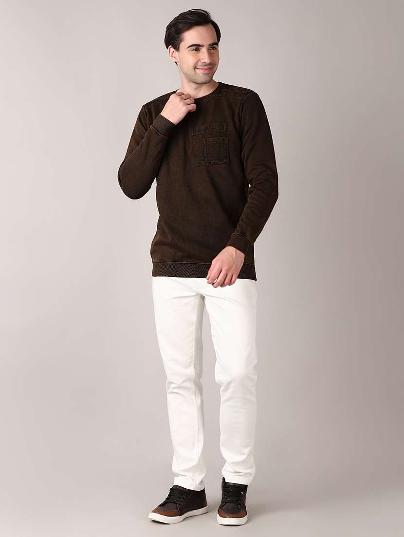 men solid long sleeve regular fit sweatshirt - 21564098 -  Standard Image - 4