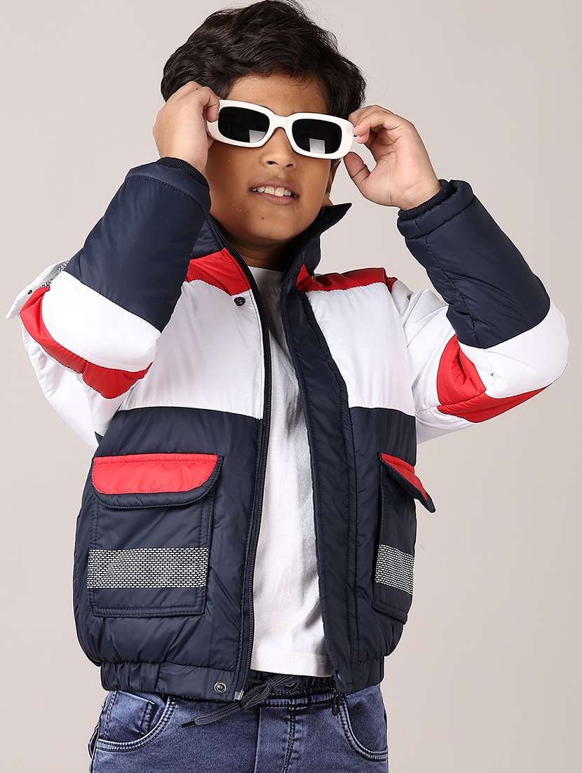 boys color block long sleeve hooded bomber jacket - 21564134 -  Standard Image - 1