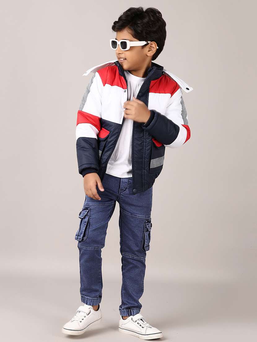 boys color block long sleeve hooded bomber jacket - 21564134 -  Standard Image - 4