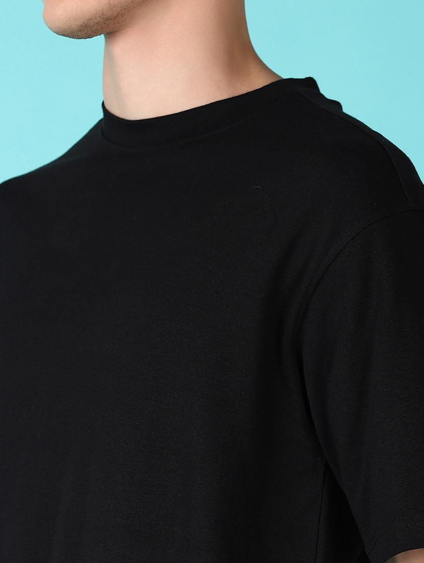 men black regular fit placement print t-shirt - 21564143 - Standard Image - 4