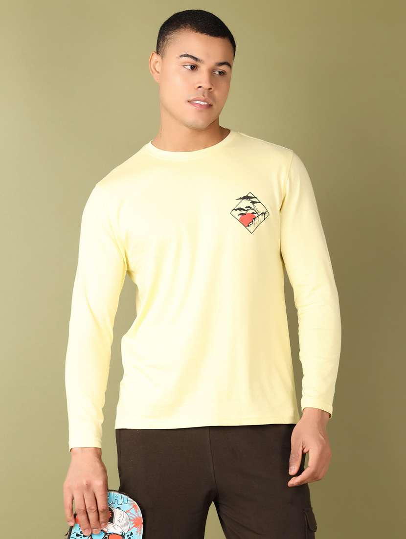 men round neck front & back print t-shirt - 21564159 -  Standard Image - 1