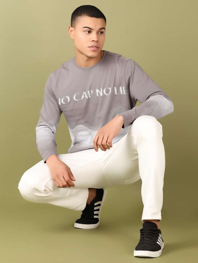 men printed long sleeve regular fit t-shirt - 21564163 -  Standard Image - 4