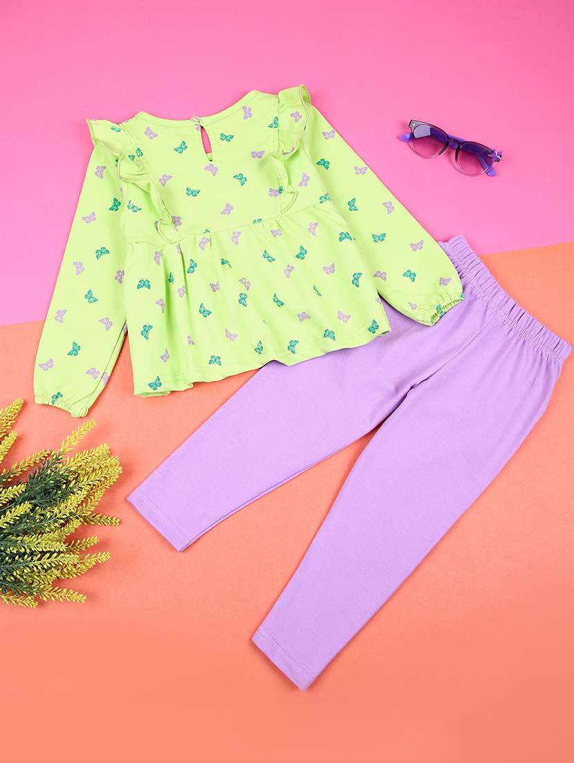 girls printed top & leggings full length set - 21564174 - Standard Image - 1