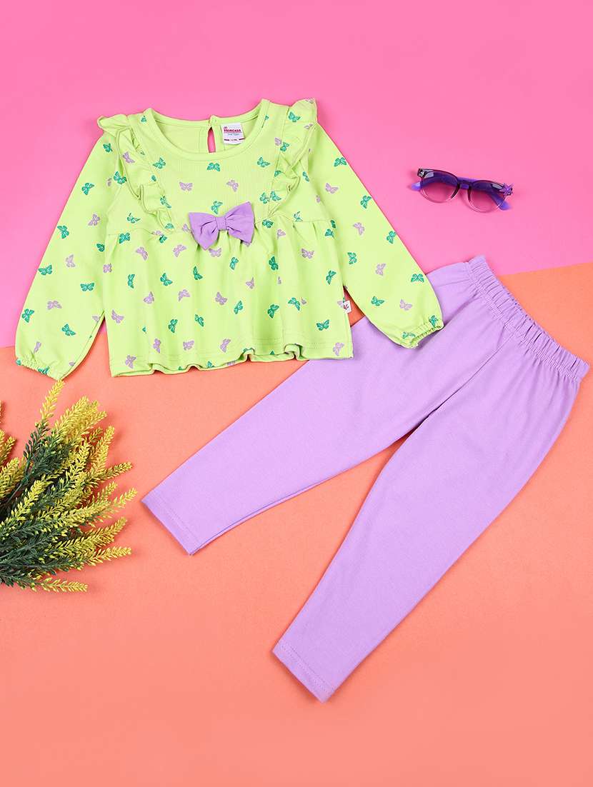 Girls Printed Top & Leggings Full Length Set - 21564174 -  Standard Image - 1