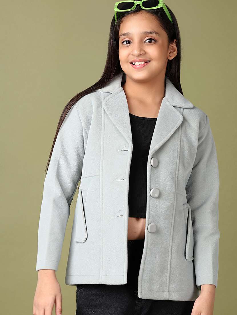 giirls solid long sleeve blazer - 21564184 -  Standard Image - 1