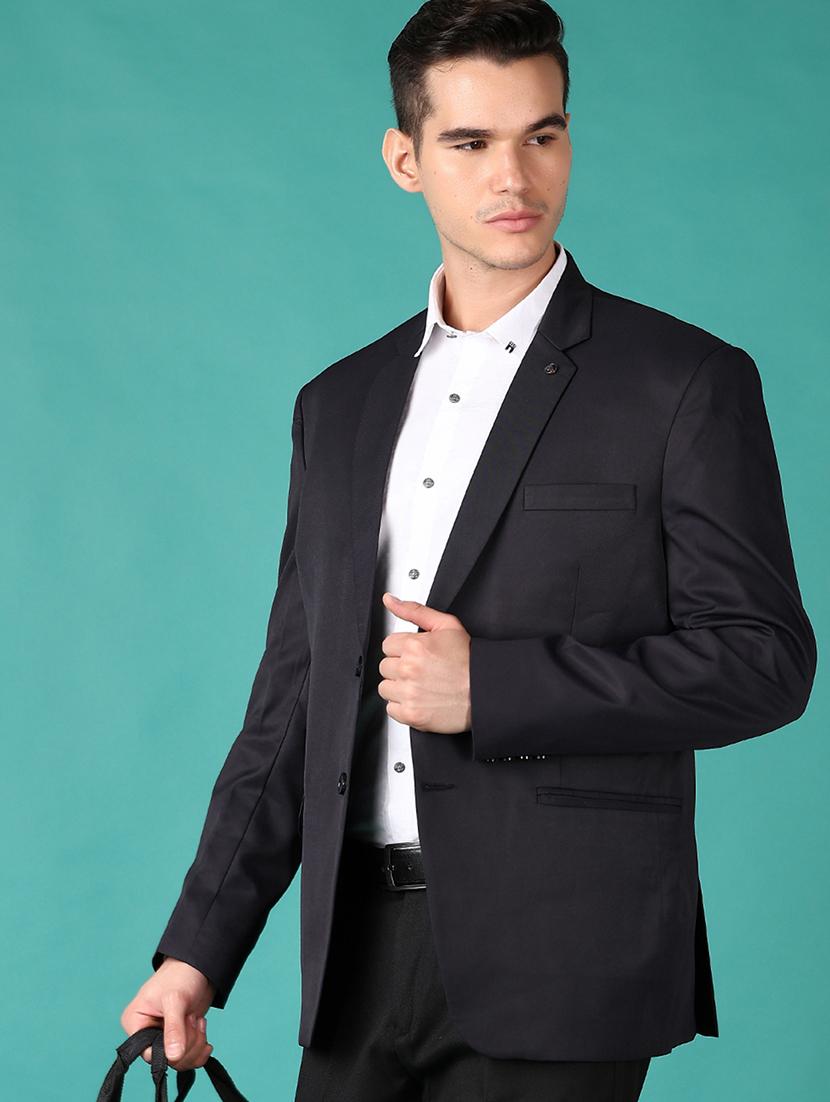 men solid single breasted formal blazer - 21564852 - Standard Image - 1