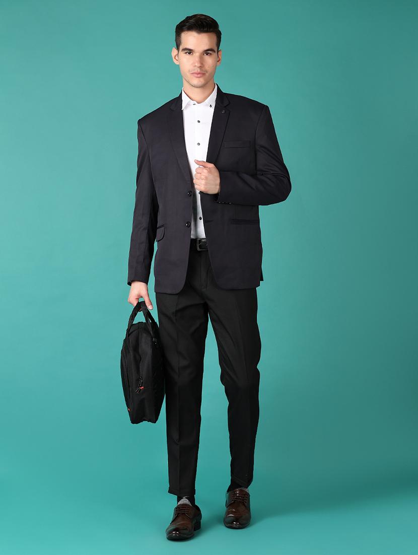 men solid single breasted formal blazer - 21564852 - Standard Image - 4