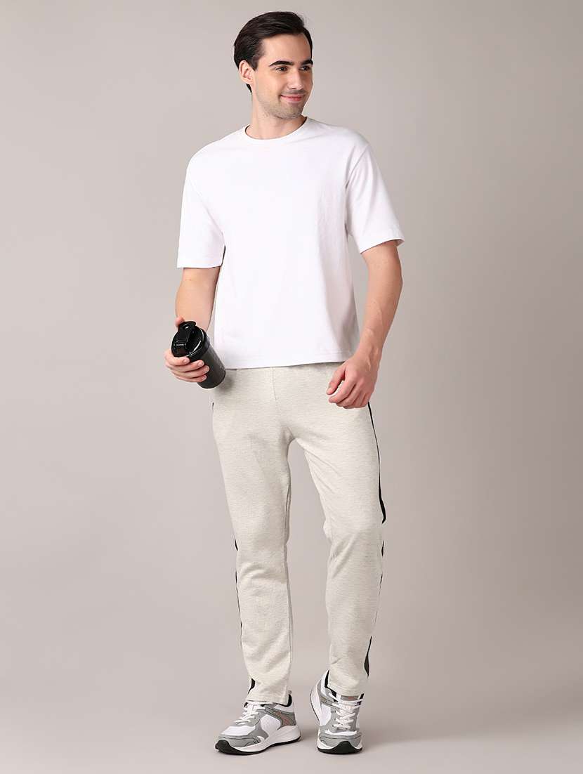 men mid rise side taped ankle length track pant - 21564858 -  Standard Image - 4