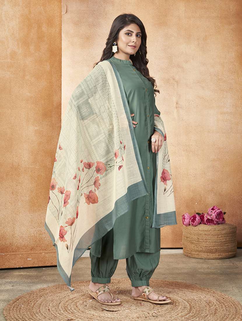 women solid kurta salwar set with dupatta set - 21565108 - Standard Image - 1