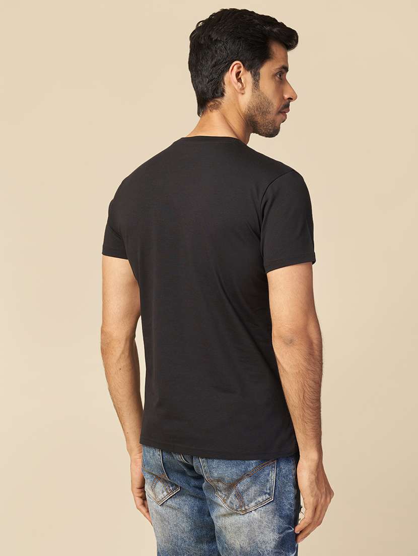 men round neck typographic short sleeve t-shirt - 21565145 - Standard Image - 1