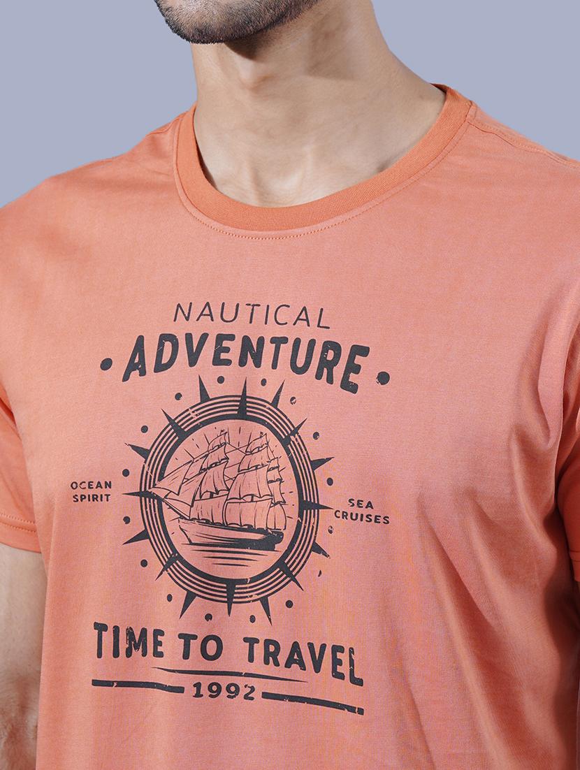 men round neck front print t-shirt - 21565153 - Standard Image - 4