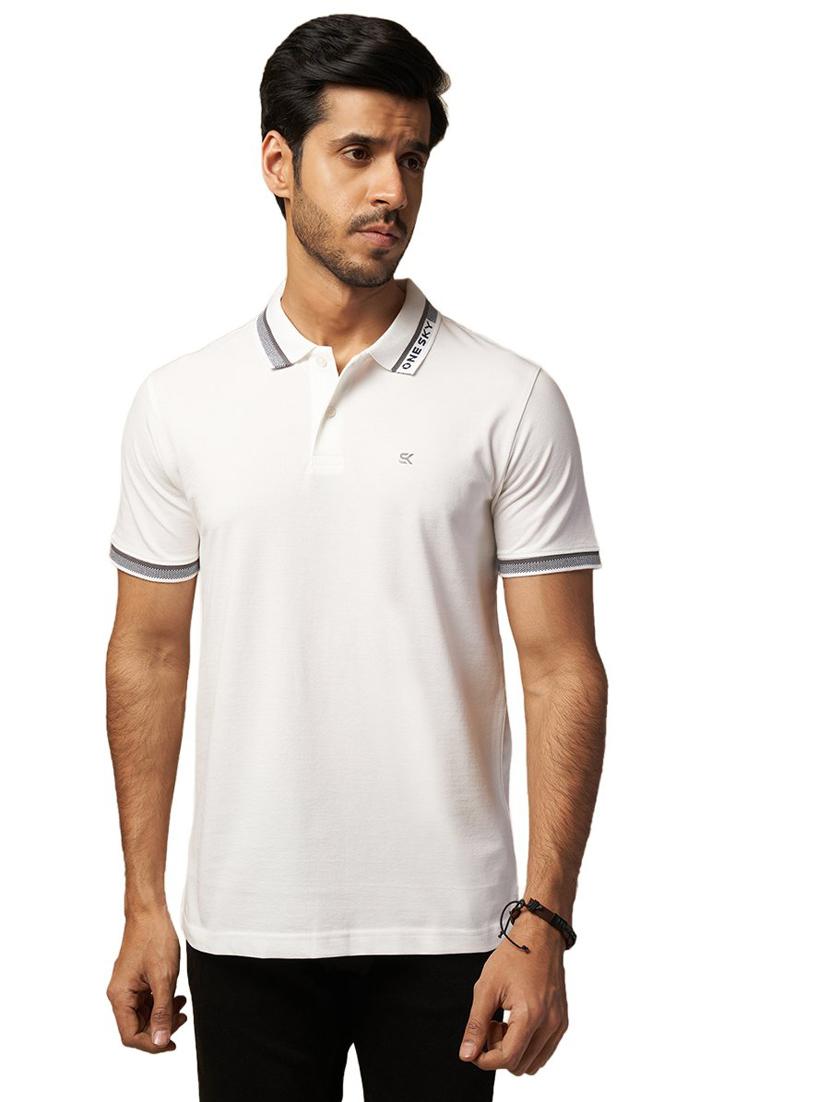 men solid short sleeves polo t-shirt - 21565159 -  Zoom Image - 0