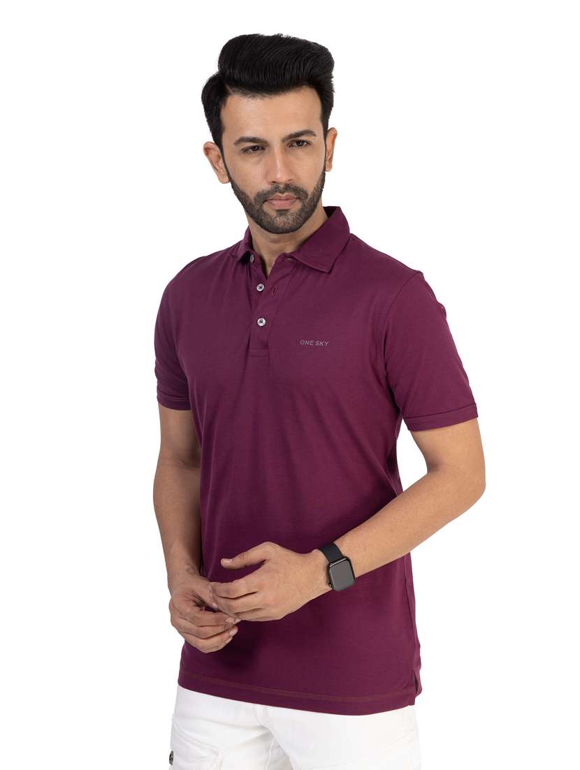 men solid short sleeves polo t-shirt - 21565163 -  Standard Image - 1