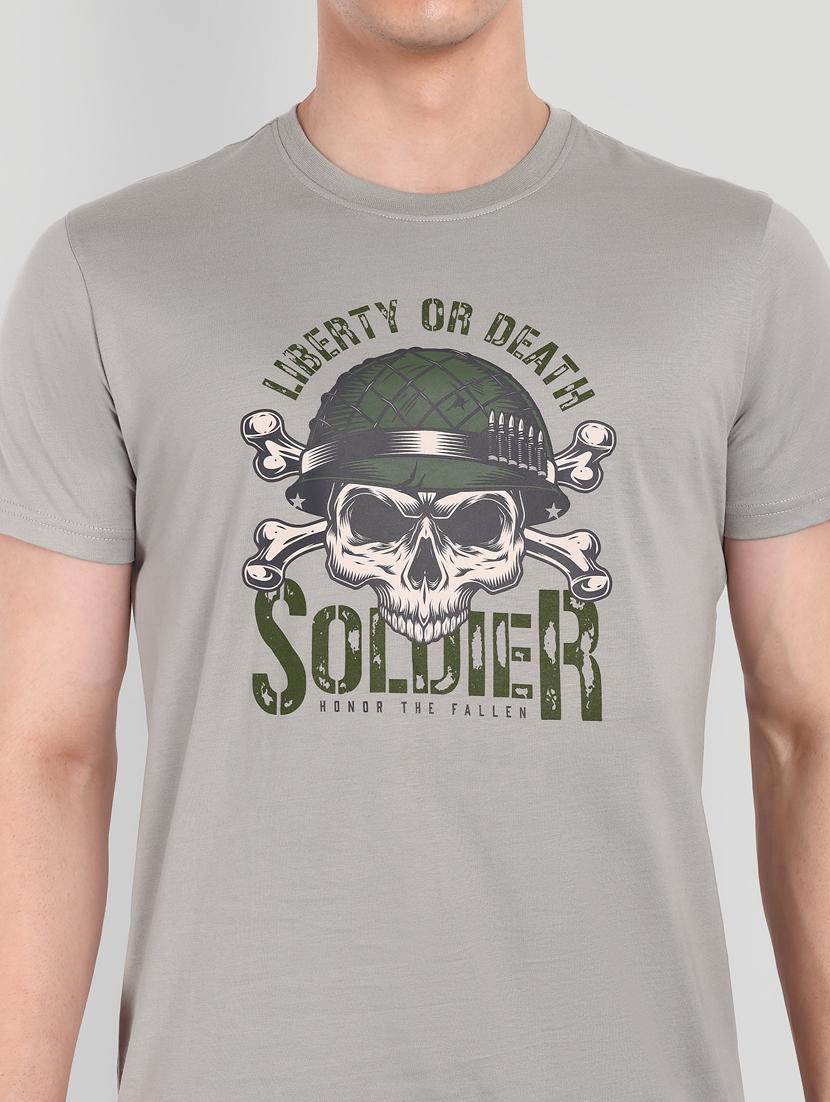 men round neck front print t-shirt - 21565170 - Standard Image - 4