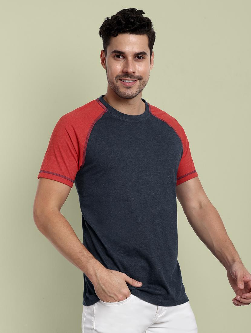 men round neck color block t-shirt - 21565184 - Standard Image - 1