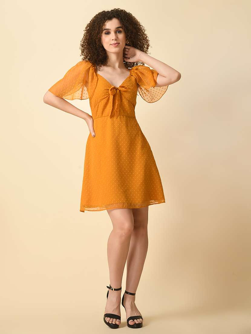 women dobby self design a-line dress - 21565272 -  Standard Image - 1