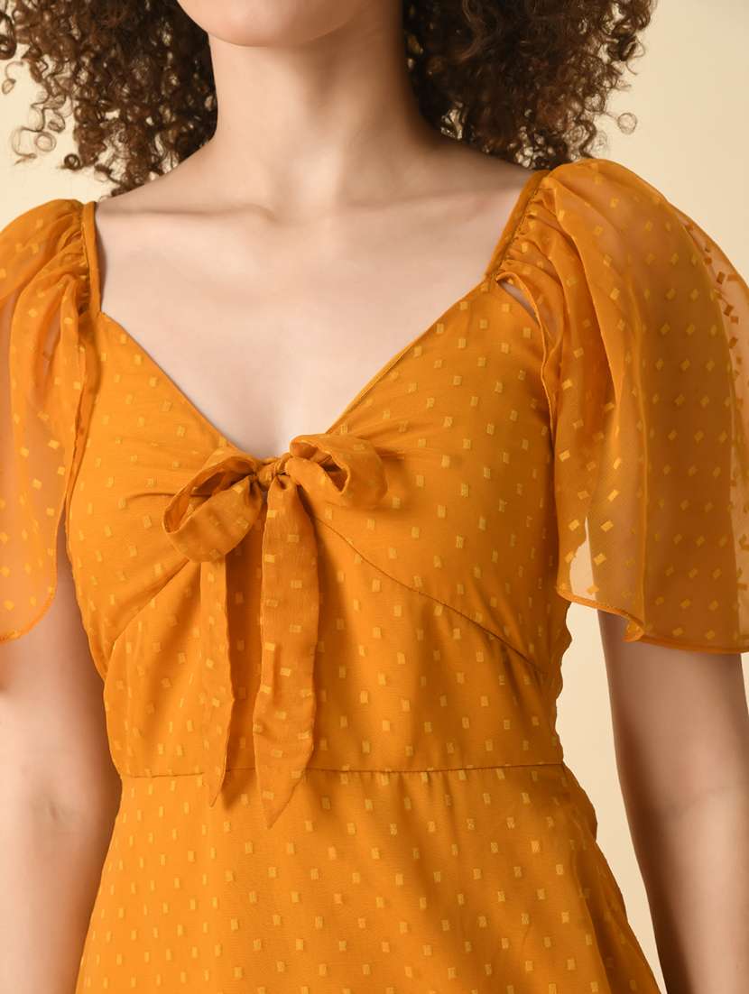 women dobby self design a-line dress - 21565272 -  Standard Image - 6