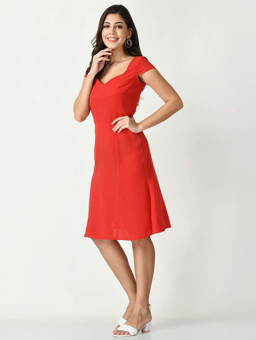 women solid cap sleeve sheath dress - 21565358 -  Standard Image - 1