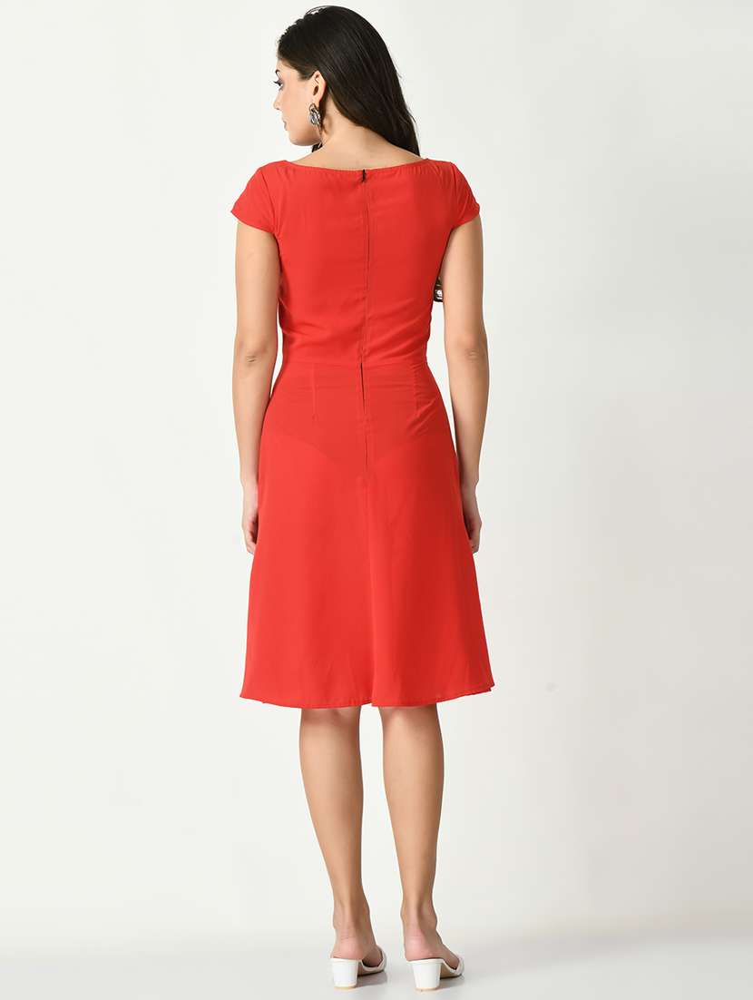 women solid cap sleeve sheath dress - 21565358 -  Standard Image - 4