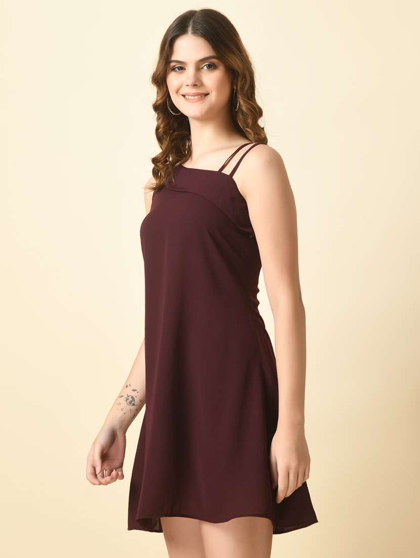 women sleeveless solid a-line dress - 21565406 -  Standard Image - 1