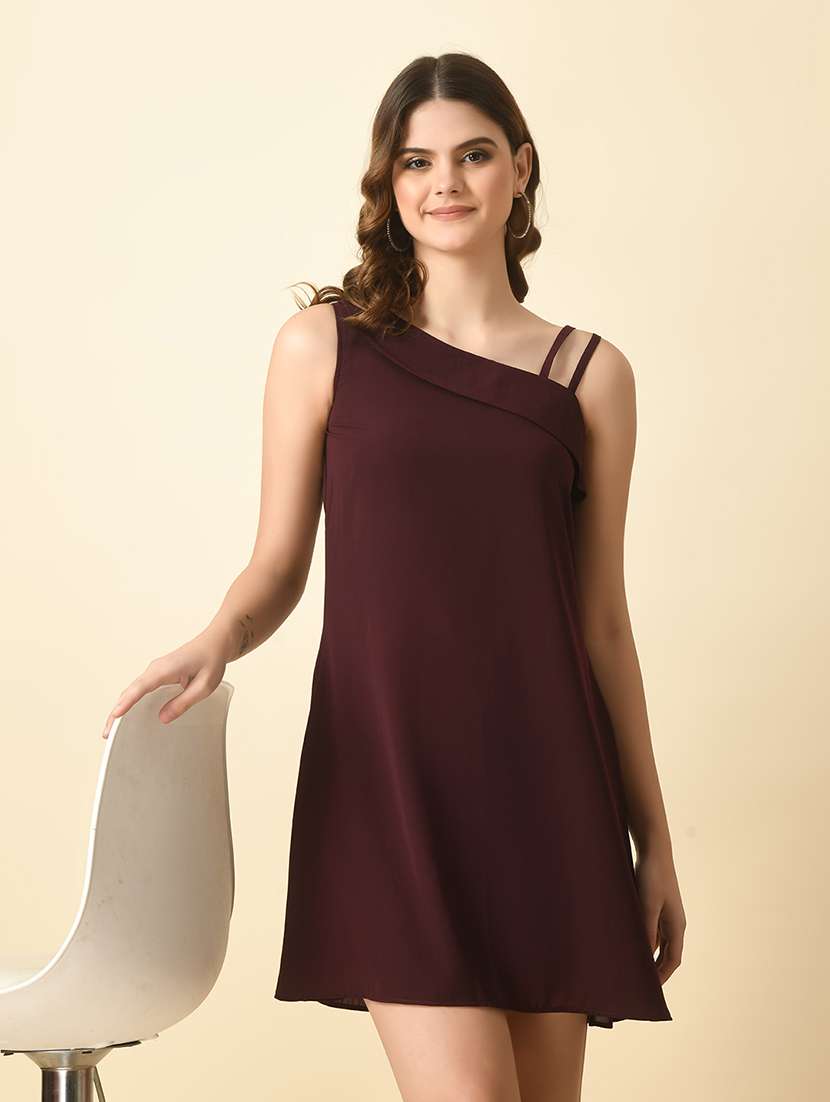 women sleeveless solid a-line dress - 21565406 -  Standard Image - 6
