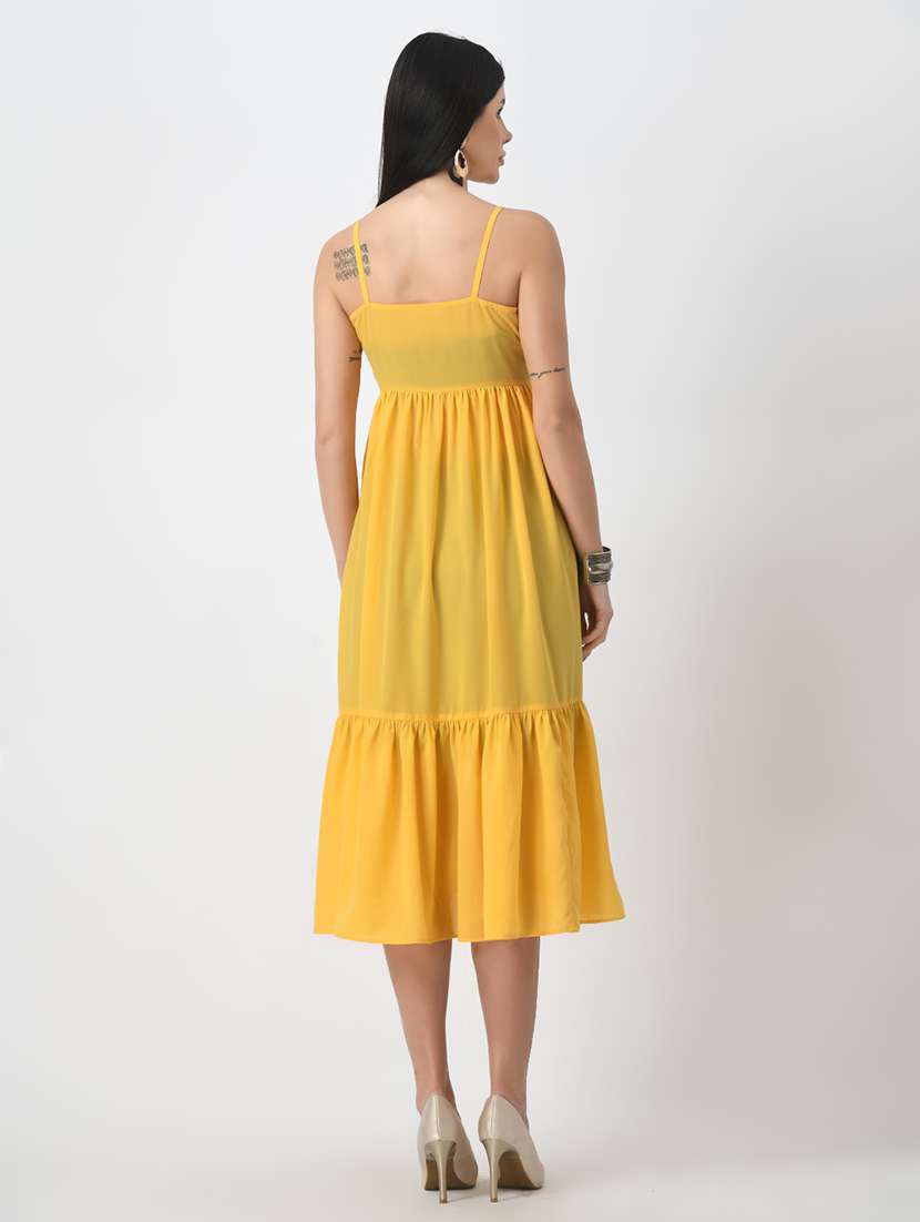 women sleeveless solid tiered dress - 21565419 - Standard Image - 4