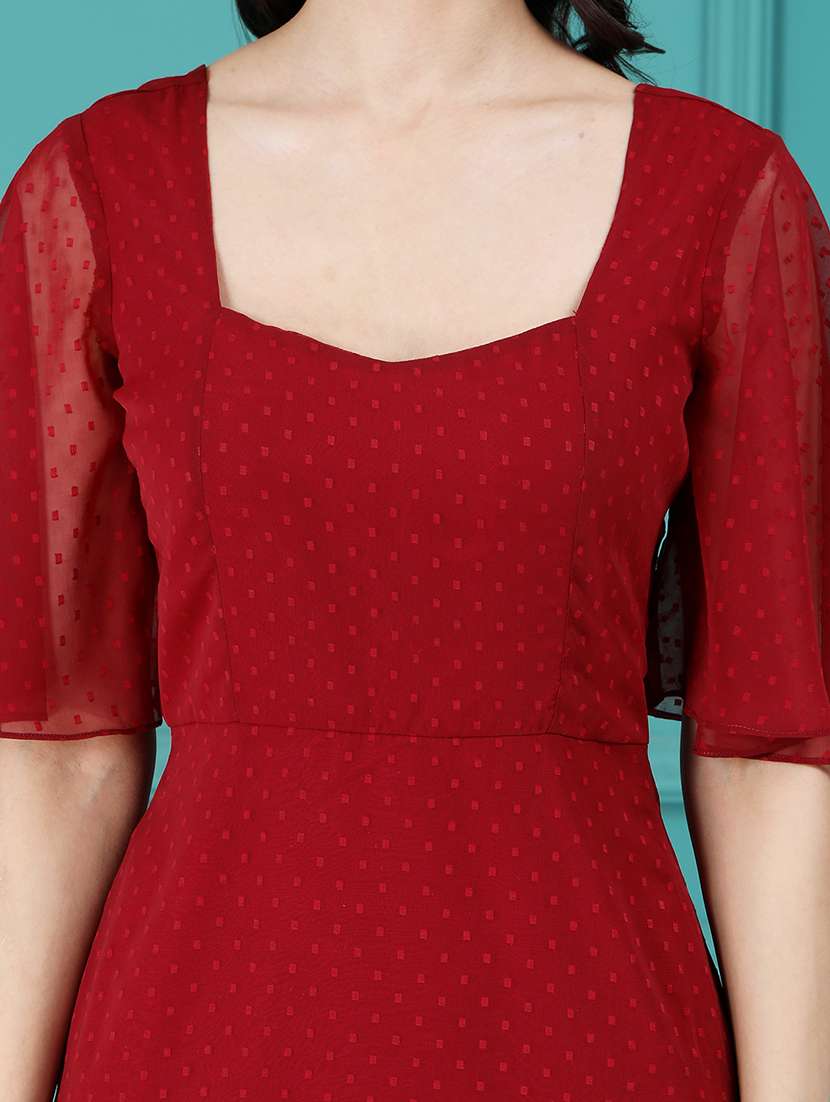 women dobby self design a-line dress - 21565437 - Standard Image - 6