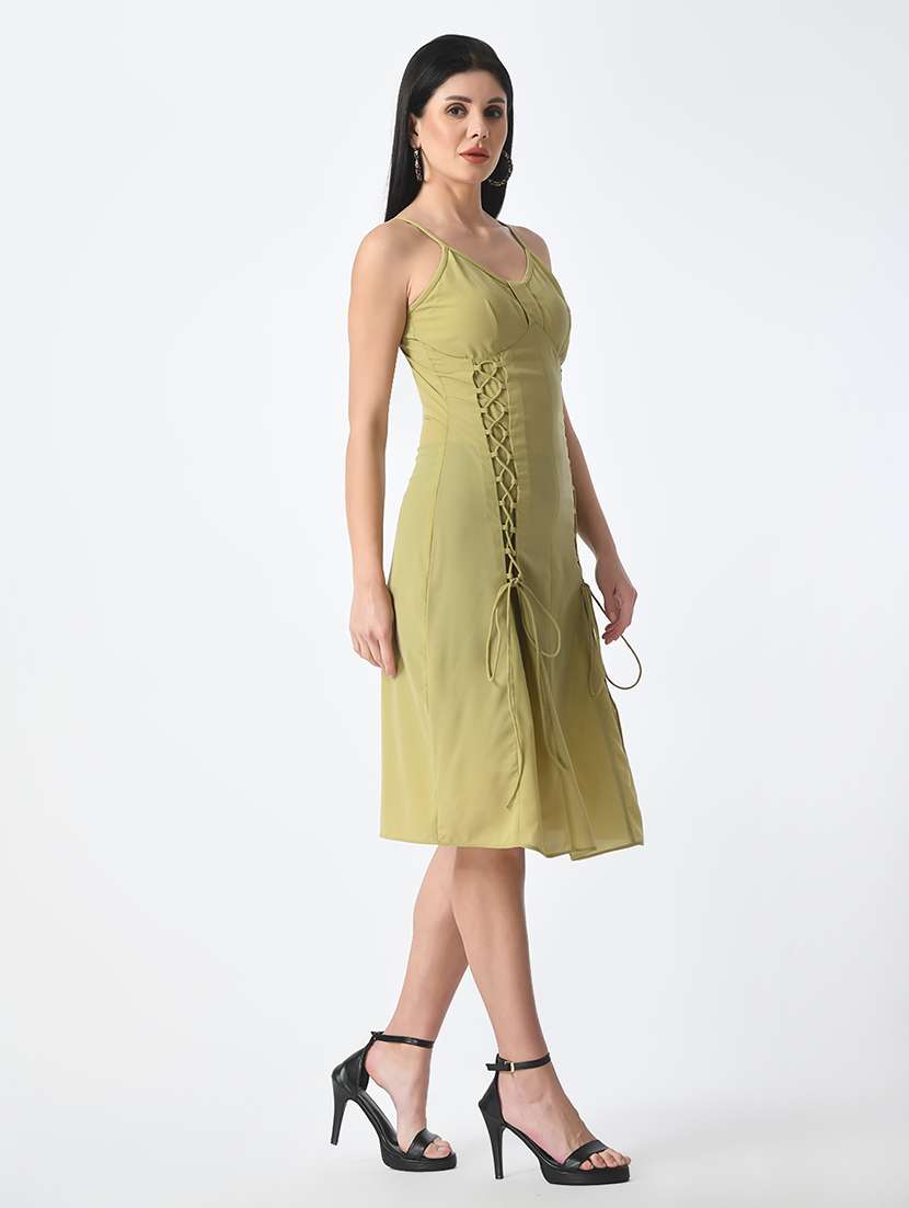 women green solid bodycon dress - 21565502 - Standard Image - 1