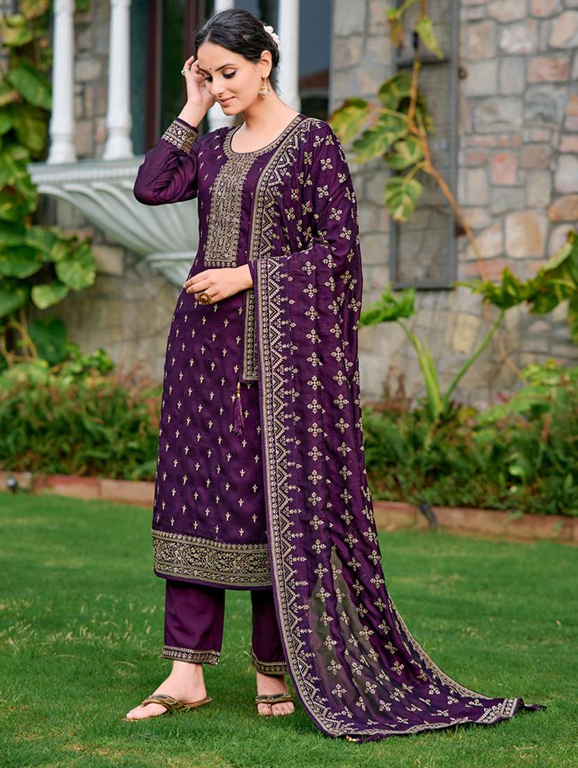 women three quarter sleeve kurta pant with dupatta set - 21565521 -  Standard Image - 1