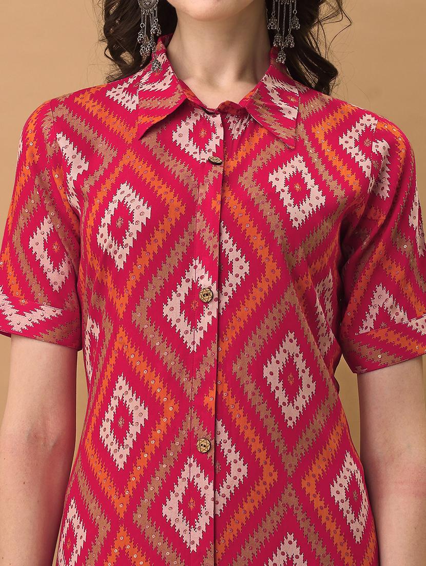 women printed short sleeves kurta pant set - 21565530 - Standard Image - 4