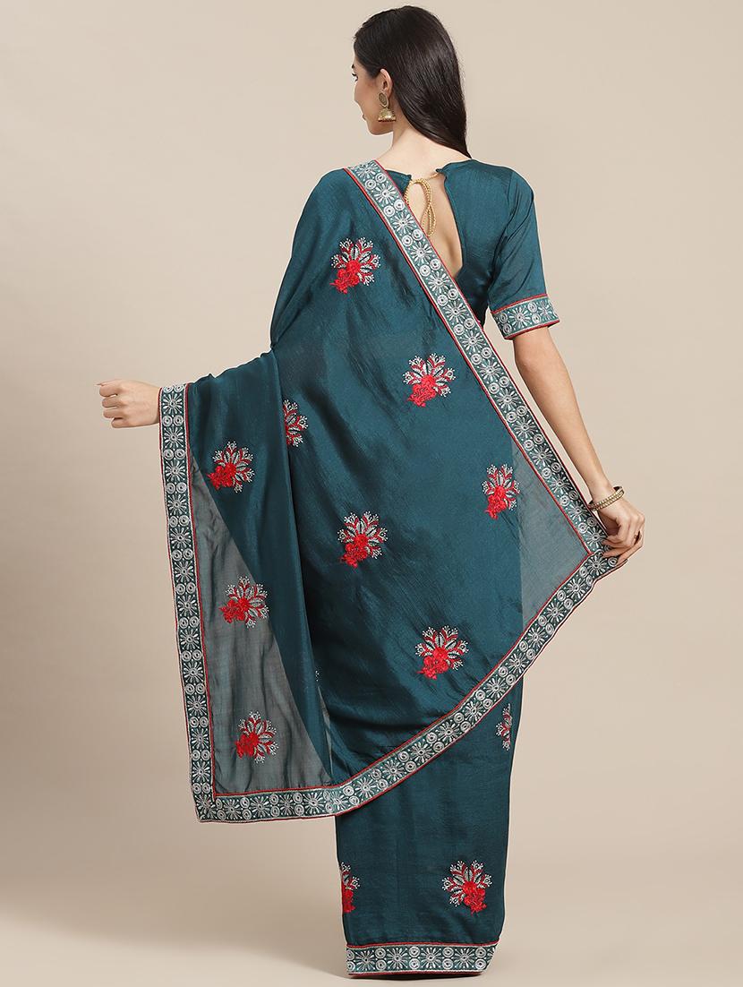 women embroidered bordered saree - 21565694 - Standard Image - 1