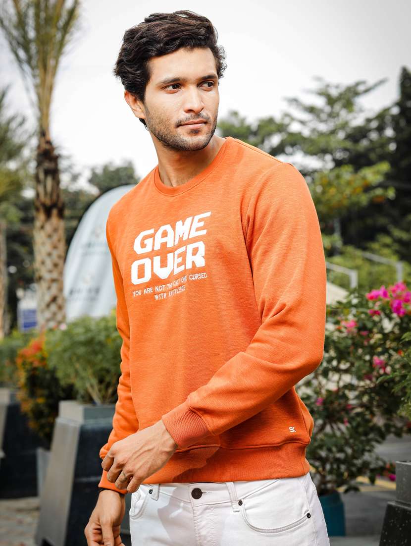 men round neck typographic sweatshirt - 21566936 -  Standard Image - 1