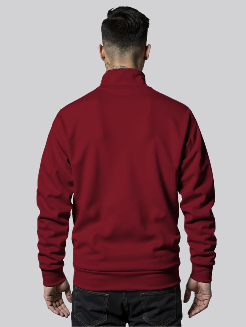 men solid long sleeve stand collar zip detailed sweatshirt - 21567041 - Standard Image - 4