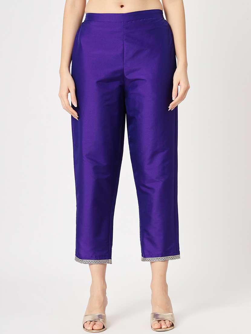 women blue round neck kurta pant set - 21567180 - Standard Image - 4