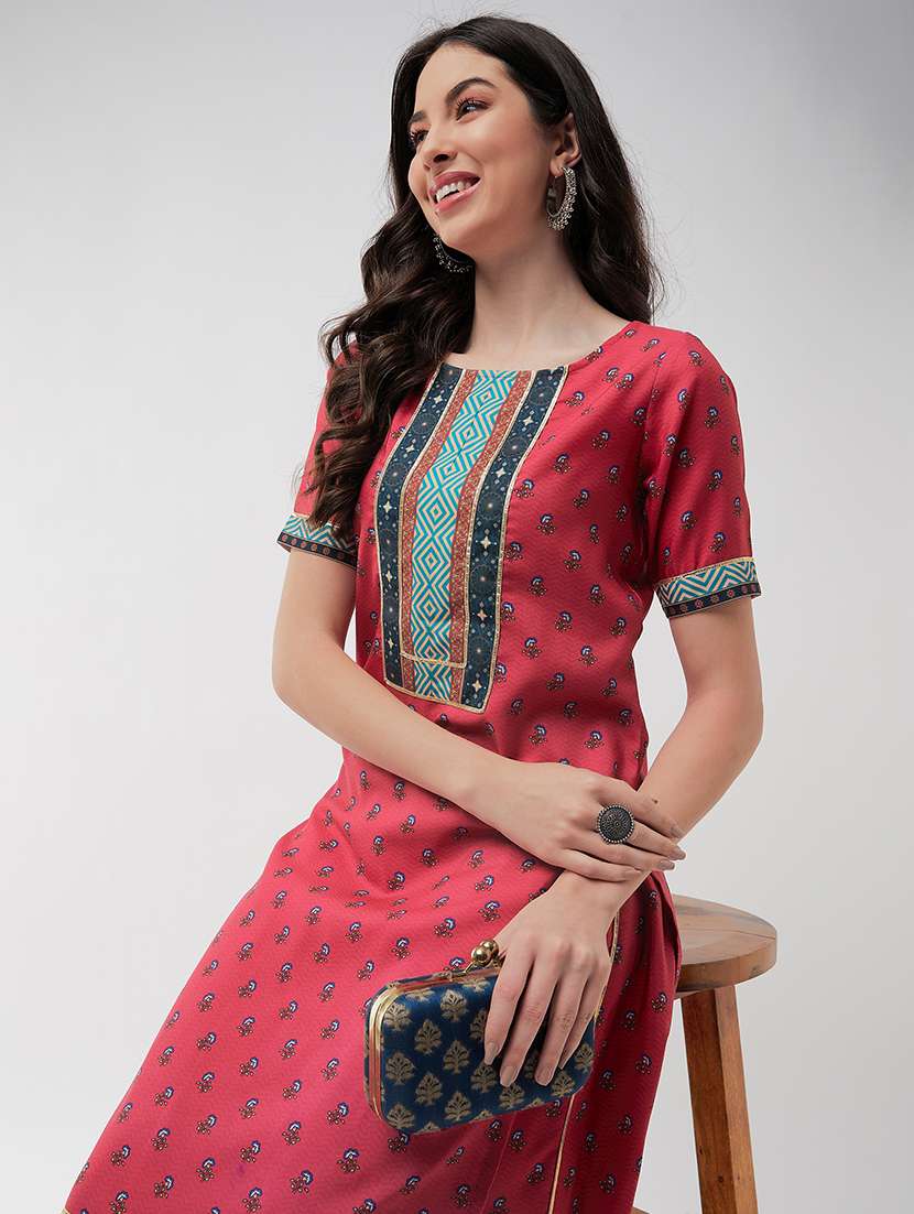 women pink floral kurta sharara set - 21567187 -  Standard Image - 4