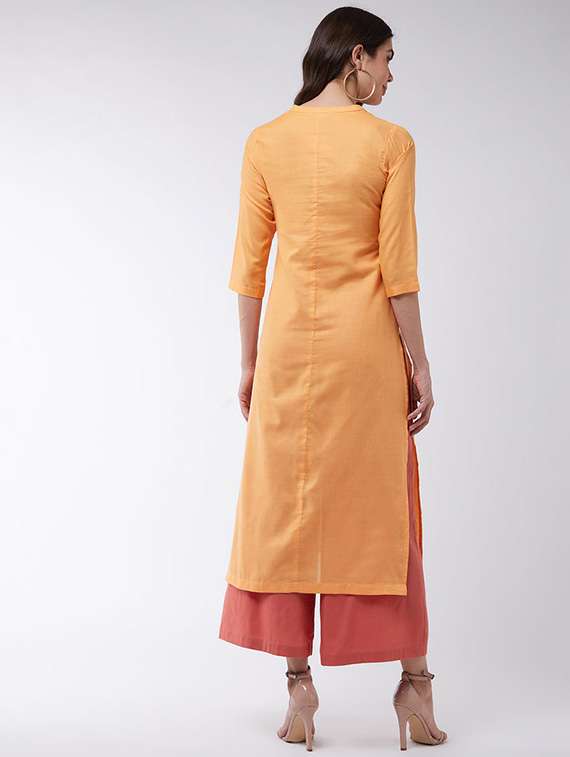 women mandarin neck kurta palazzo set - 21567205 - Standard Image - 1