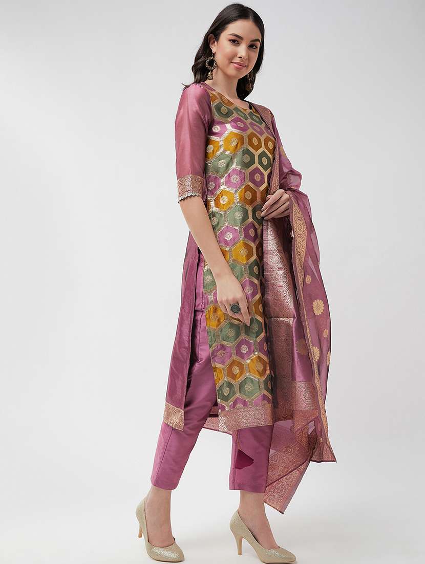 women self design kurta pant set with dupatta - 21567210 - Standard Image - 1